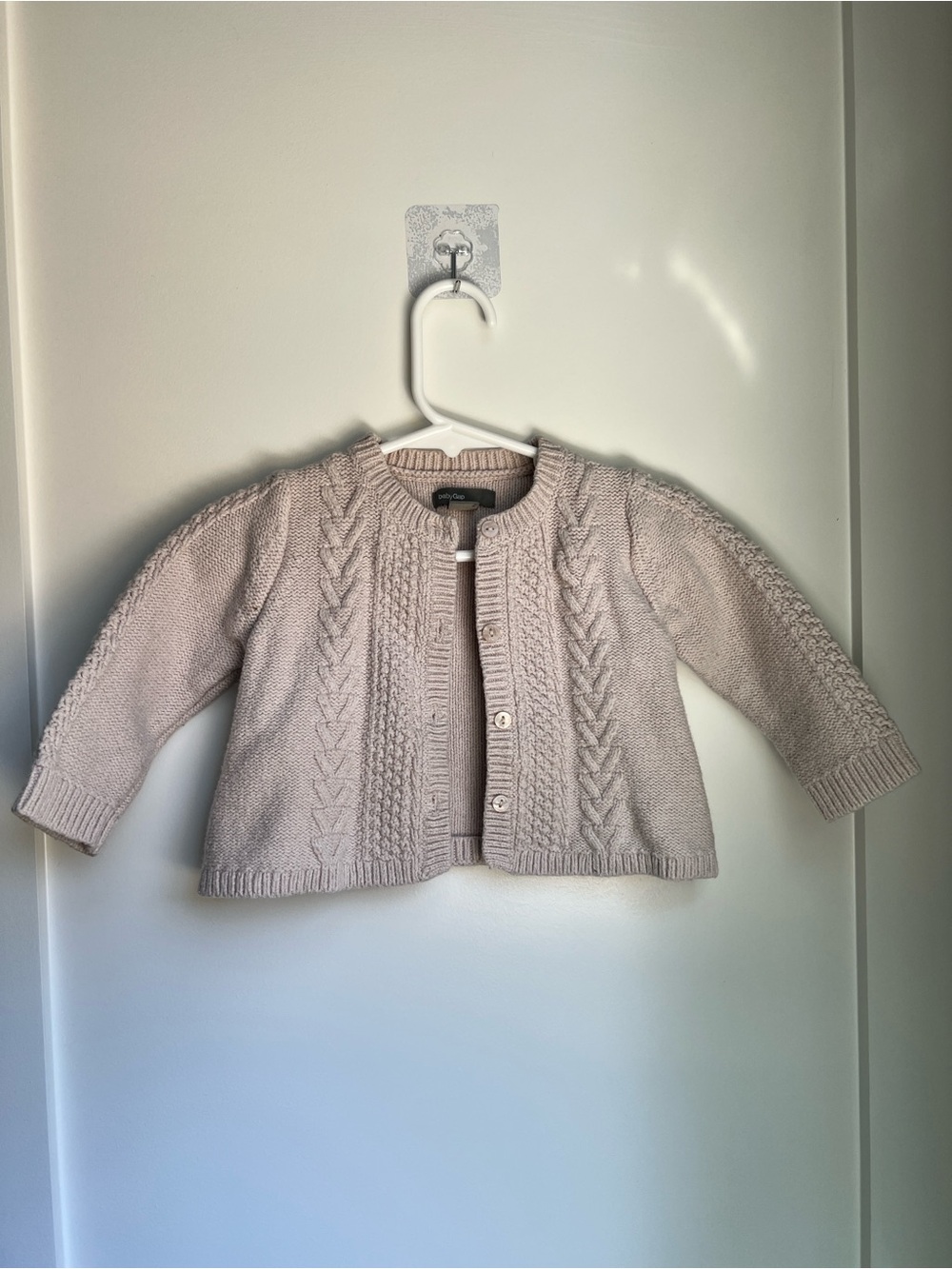 Baby Gap Cable Knit Cardigan Sweater 6-12M Light Pink